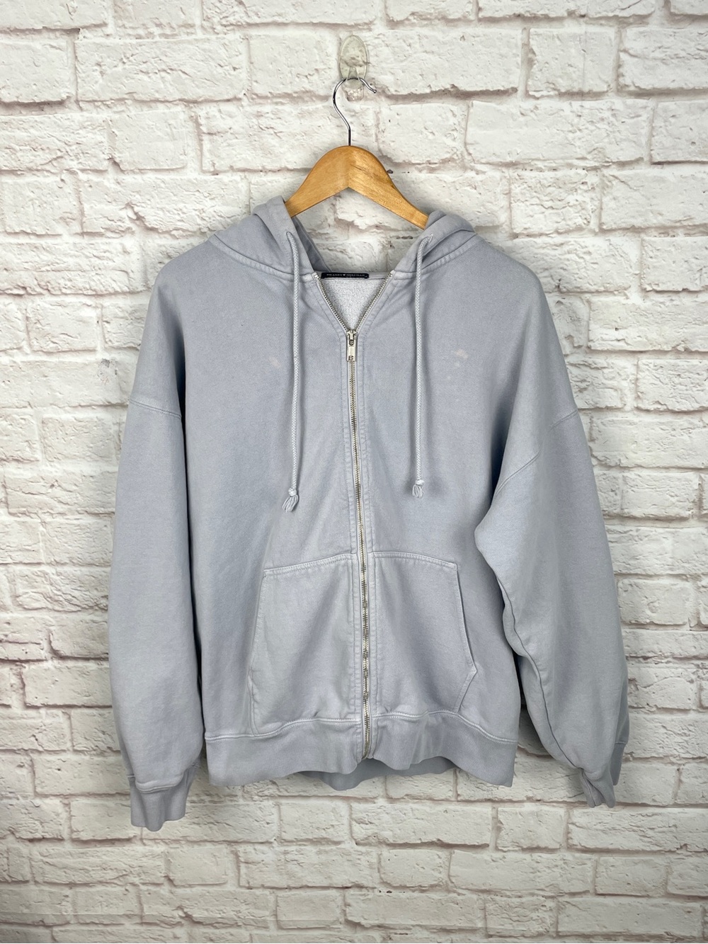 Brandy Melville Periwinkle Blue Oversized Zip-Up Hoodie OS
